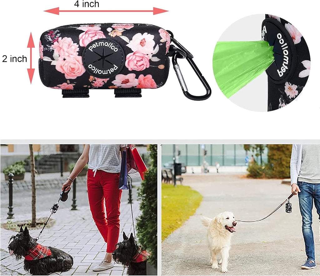 Leash Poop Bag Holder with 10 Rolls of Bags