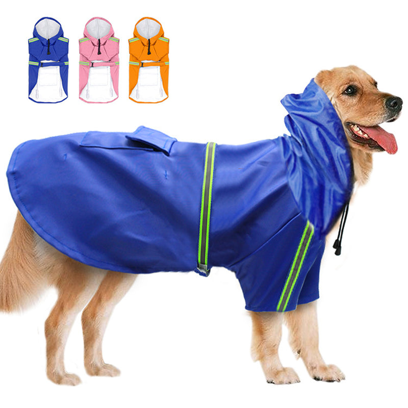 Reflective Dog Raincoat Cape with Hood - Lightweight and Waterproof
