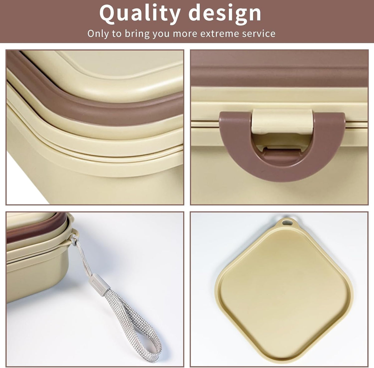 2-in-1 Collapsible Travel Bowl for Food and Water, with Lid
