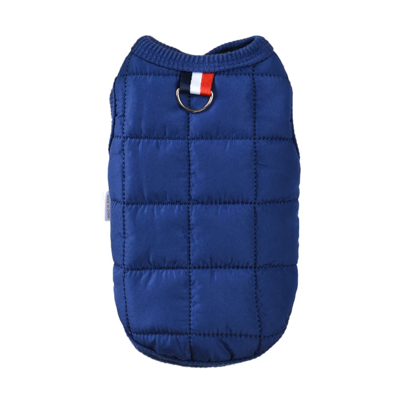 Quilted Winter Vest for Dogs and Cats - Warm Puffer Jacket with Leash Hole