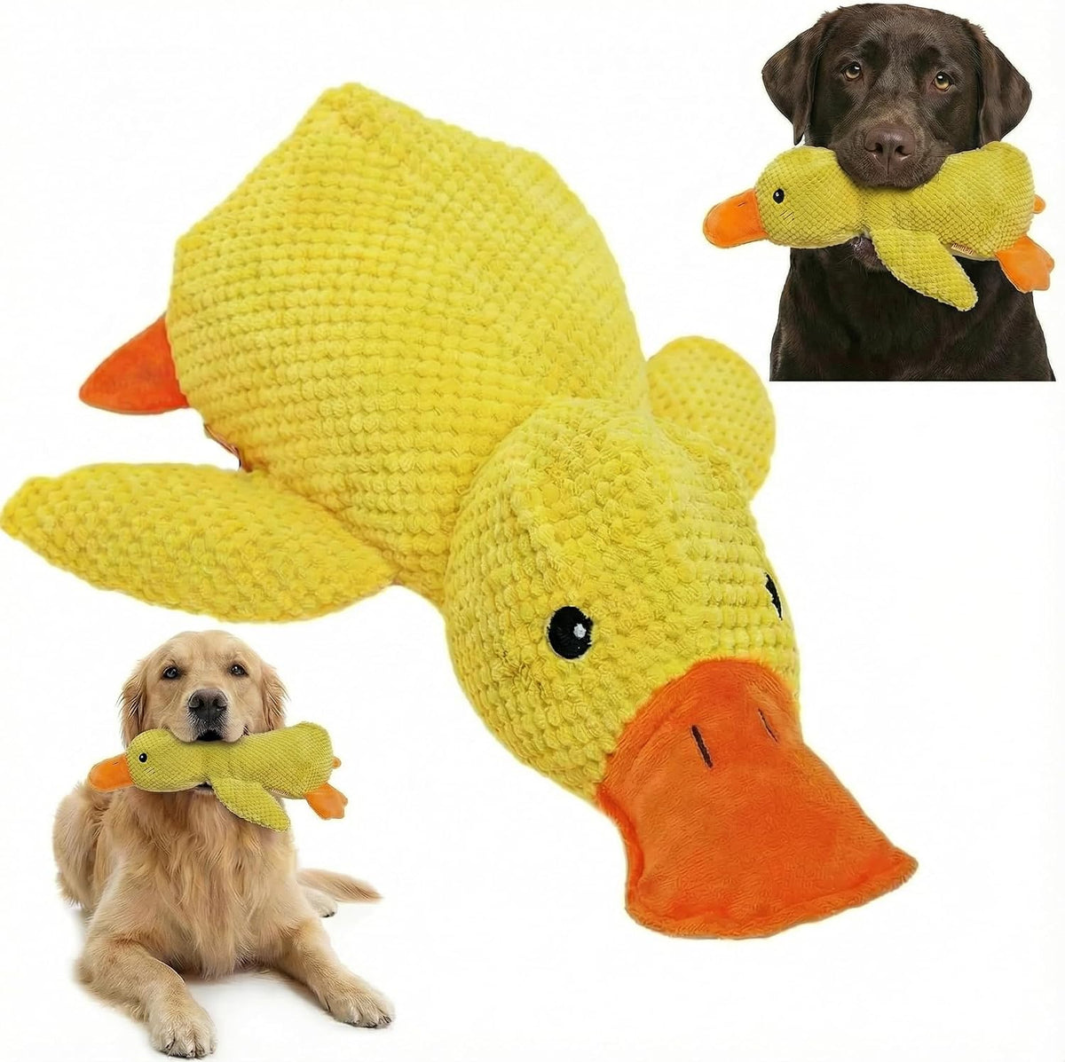 Paw-Fect Piece Plush Calming Duck Dog Toy, with Quacking Sound, Emotional Support Soft Chew Toy, Great for All Breed of Dogs