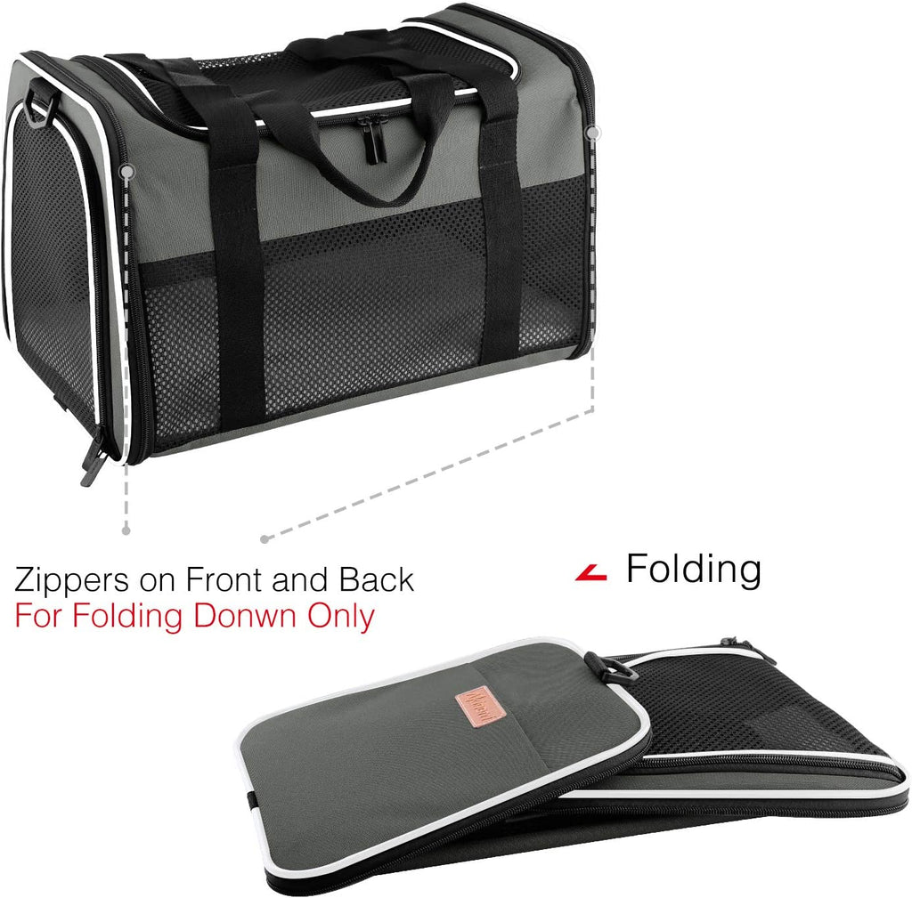 Foldable Soft-Sided Pet Carrier - Airline Friendly, for Cats and Small Dogs up to 22 lb