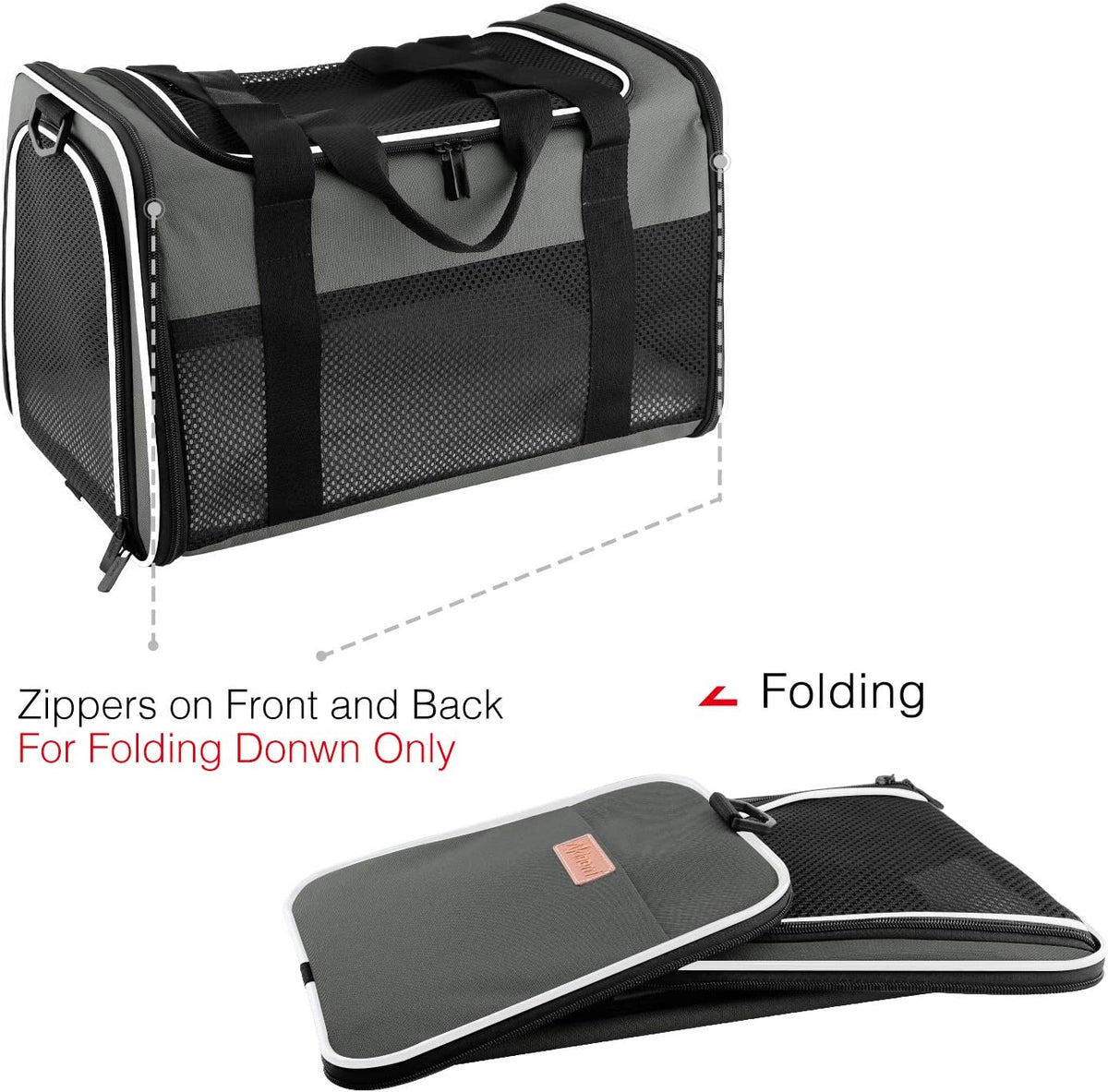 Foldable Soft-Sided Pet Carrier - Airline Friendly, for Cats and Small Dogs up to 22 lb