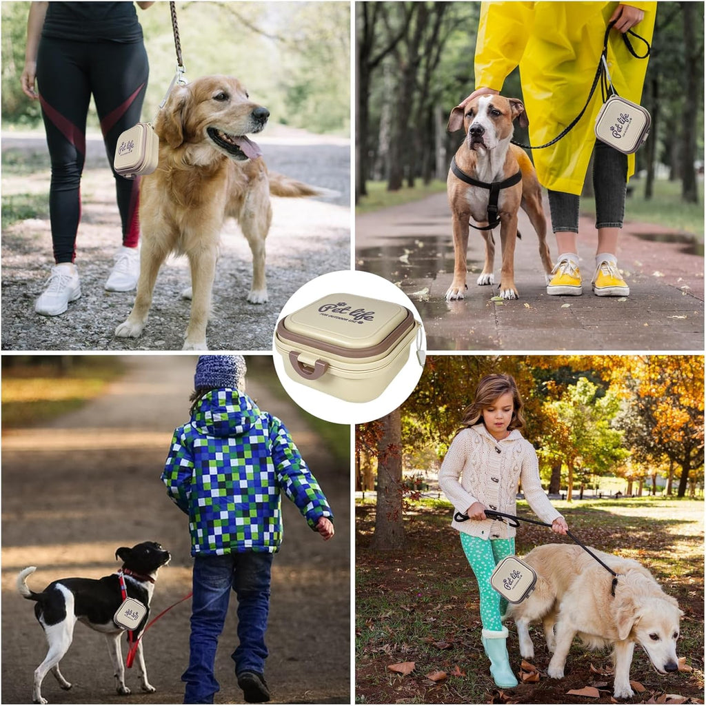 2-in-1 Collapsible Travel Bowl for Food and Water, with Lid