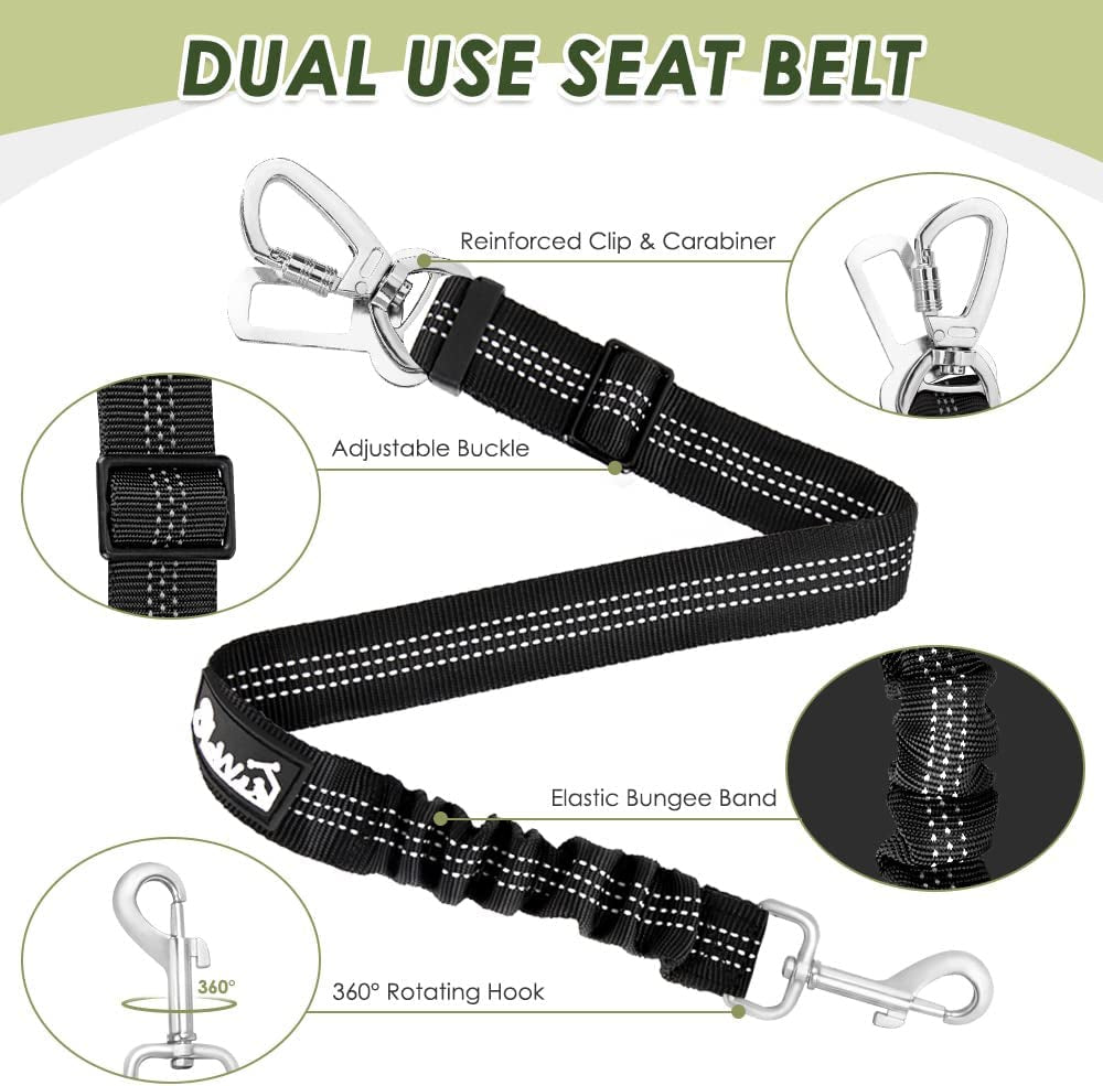 Padded Dog Car Harness with Seat Belt Tether - Small