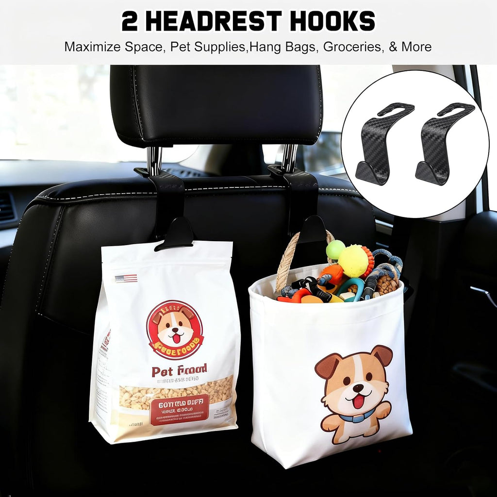 Dog Car Travel Kit - 9-in-1 Set with Seat Belts, Barrier Net, Bowl and Hair Removers