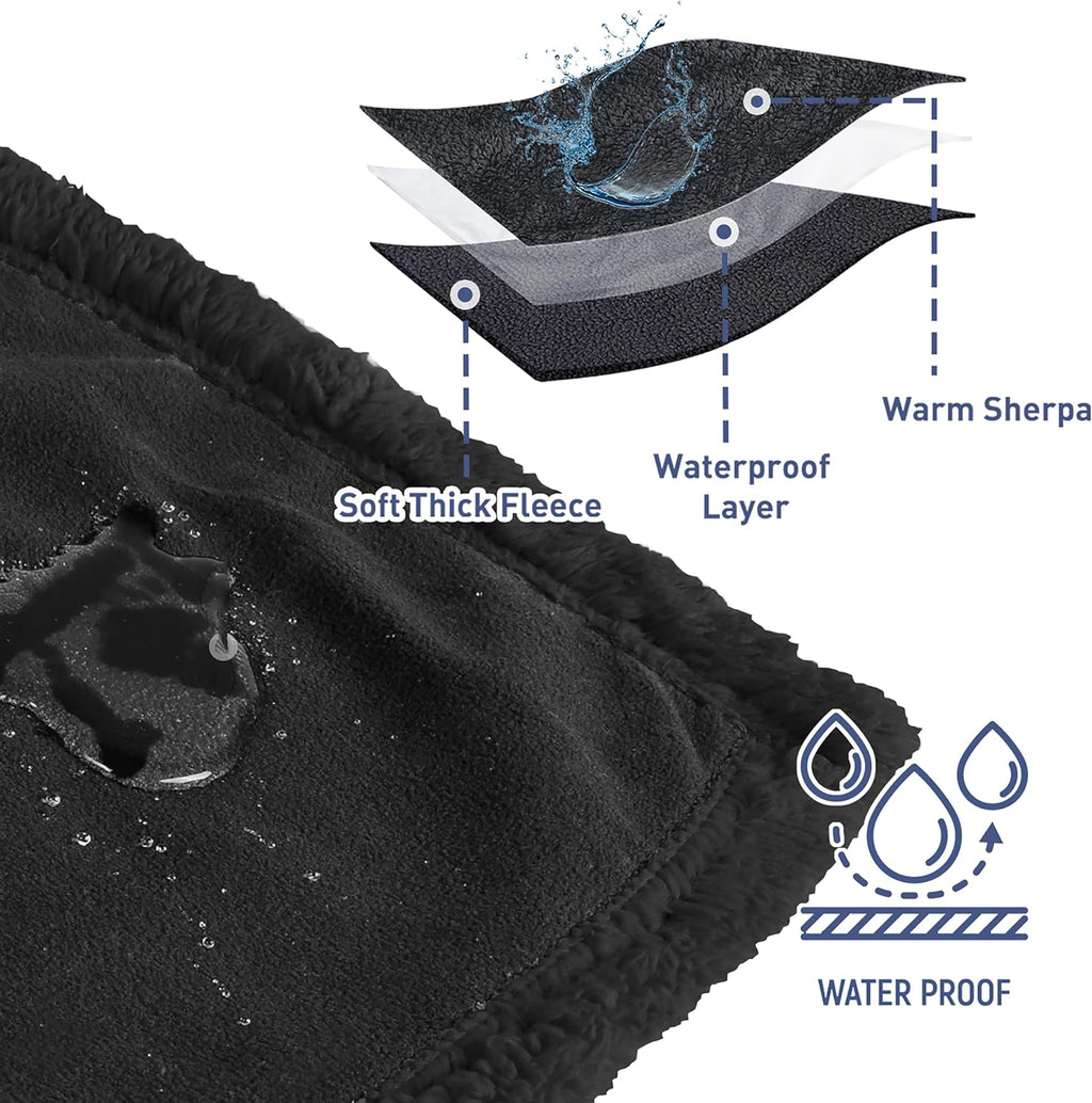 Waterproof Reversible Pet Blanket - 60 x 50 in, for Couch, Bed and Car