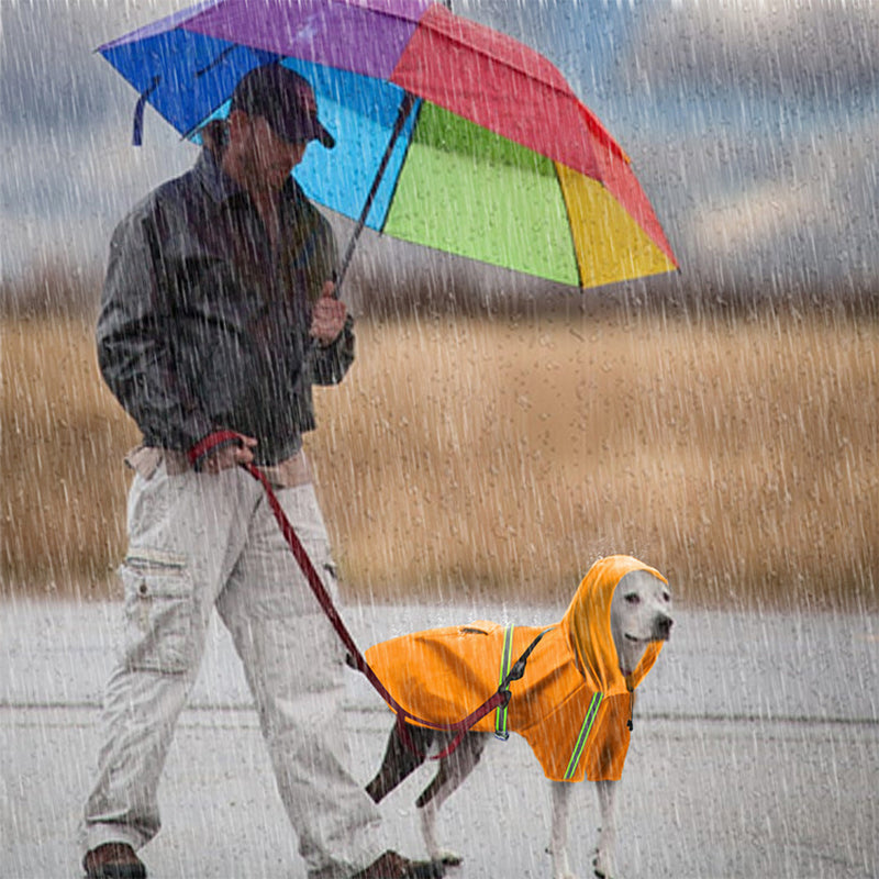 Reflective Dog Raincoat Cape with Hood - Lightweight and Waterproof