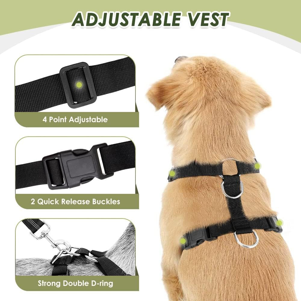 Padded Dog Car Harness with Seat Belt Tether - Small