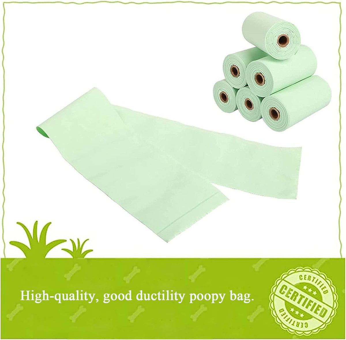 Leash Poop Bag Holder with 10 Rolls of Bags
