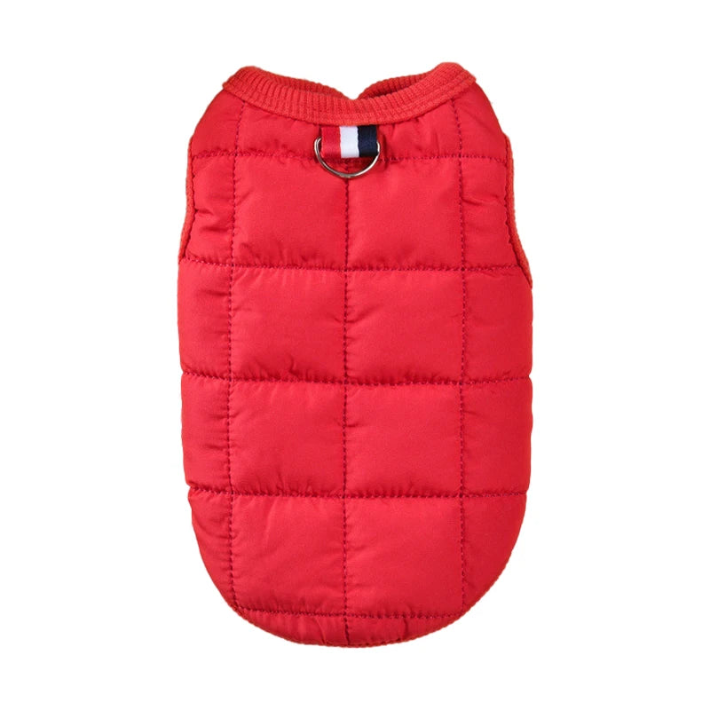 Quilted Winter Vest for Dogs and Cats - Warm Puffer Jacket with Leash Hole