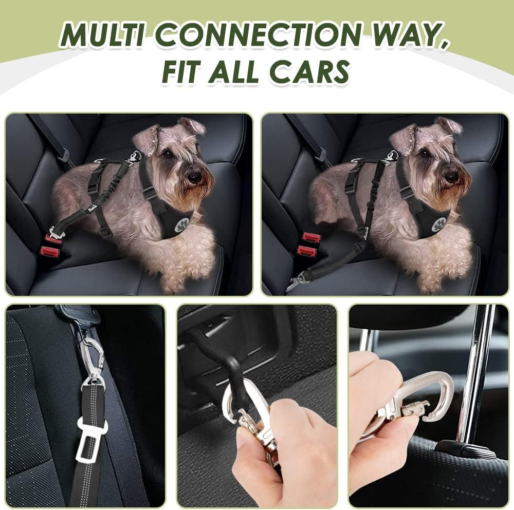 Padded Dog Car Harness with Seat Belt Tether - Small