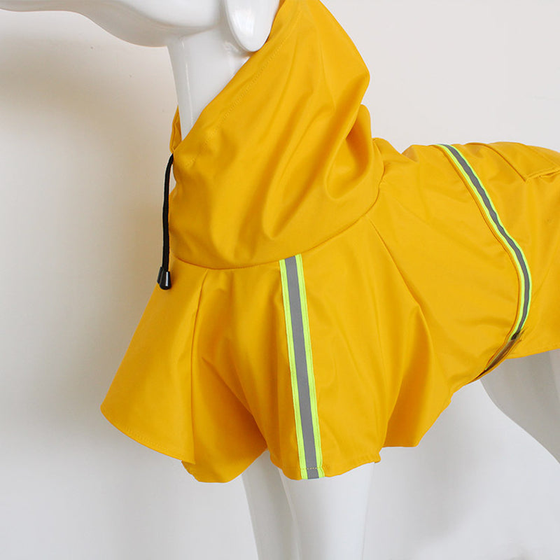 Reflective Dog Raincoat Cape with Hood - Lightweight and Waterproof