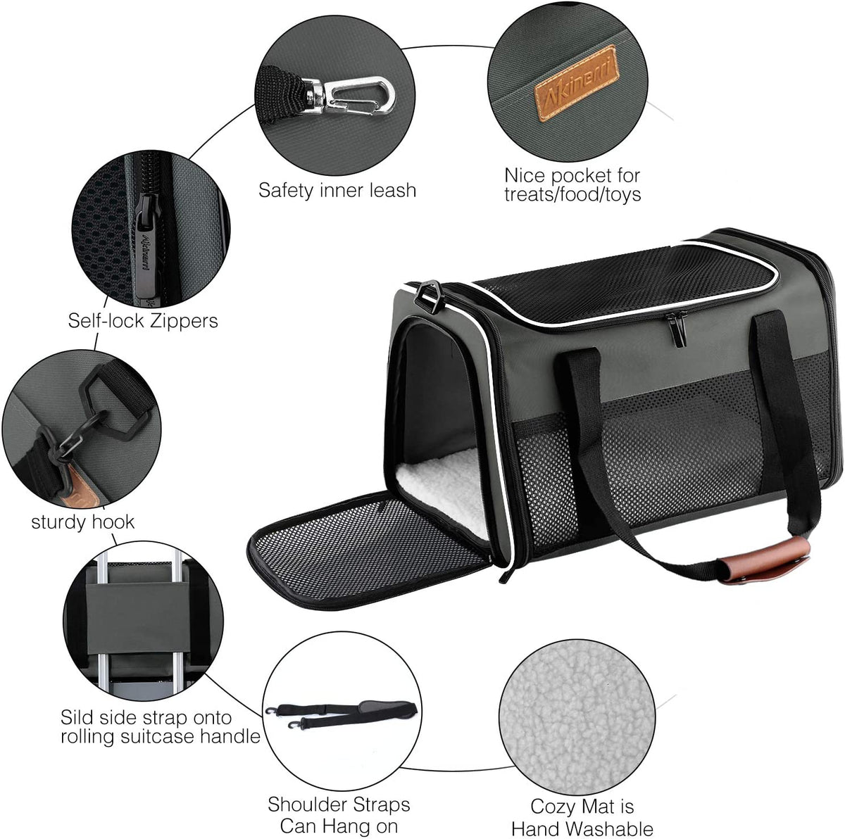 Foldable Soft-Sided Pet Carrier - Airline Friendly, for Cats and Small Dogs up to 22 lb