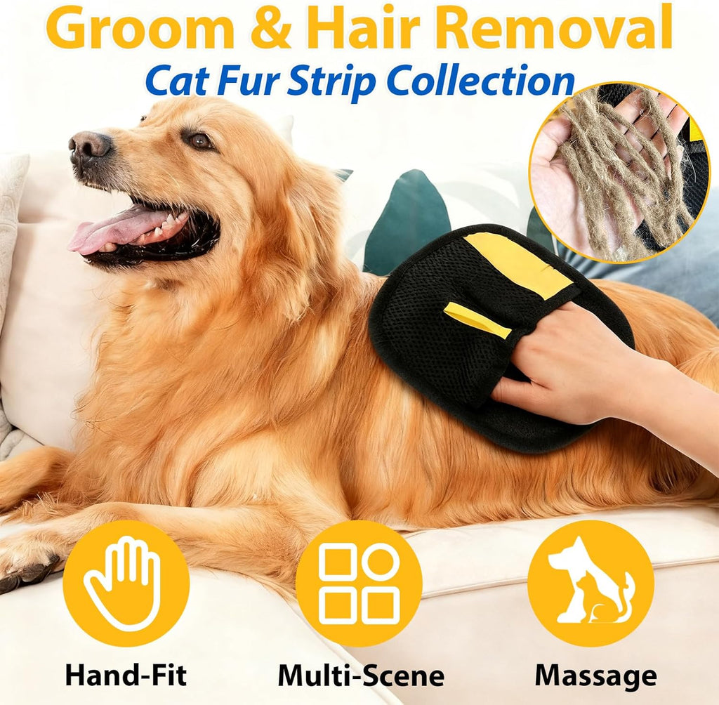 Pet Hair Removal Gloves (2-Pack) for Car Seats, Couches and Clothes