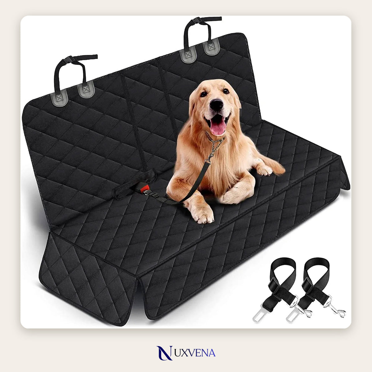 Quilted Dog Car Seat Cover - Waterproof Back Seat Protector