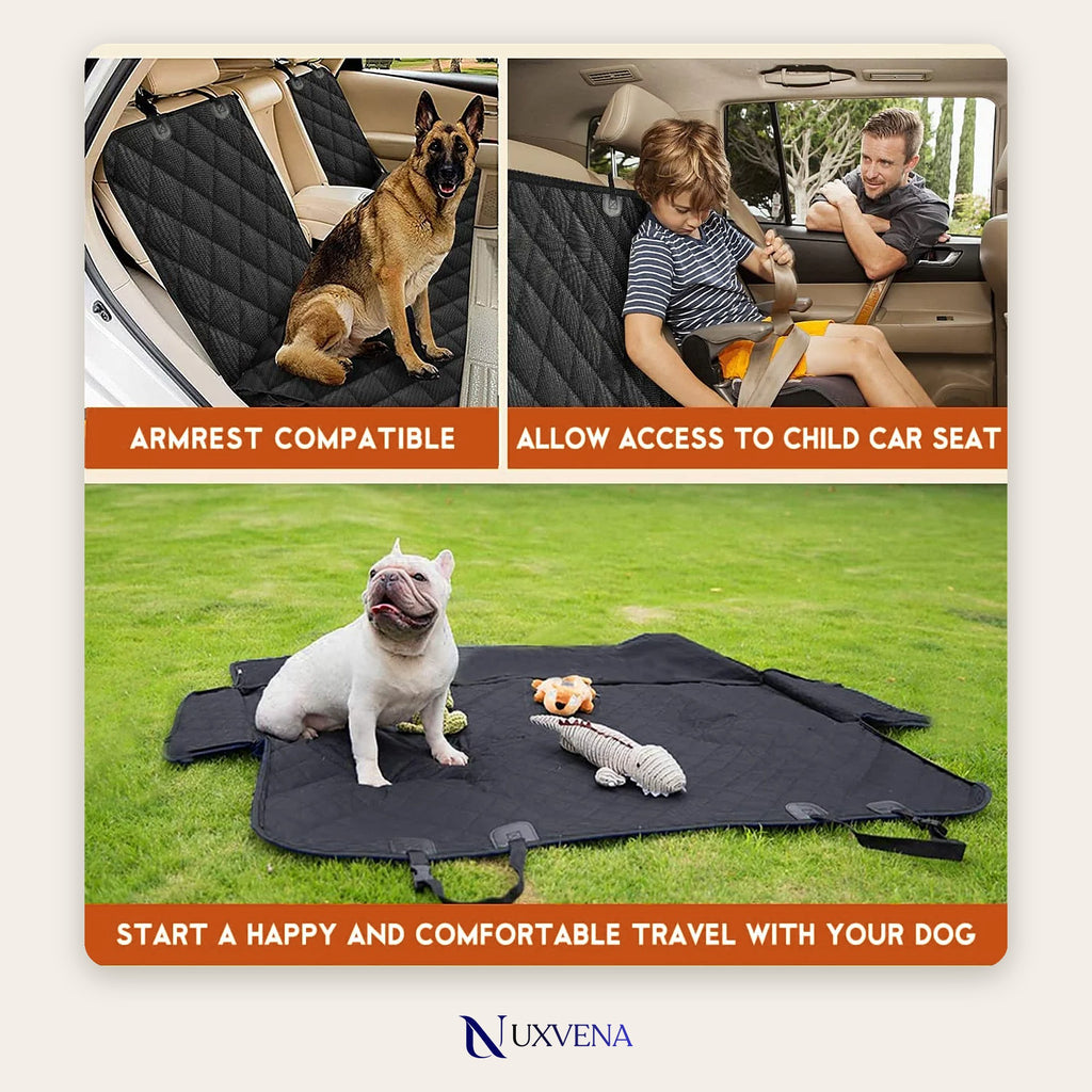 Quilted Dog Car Seat Cover - Waterproof Back Seat Protector